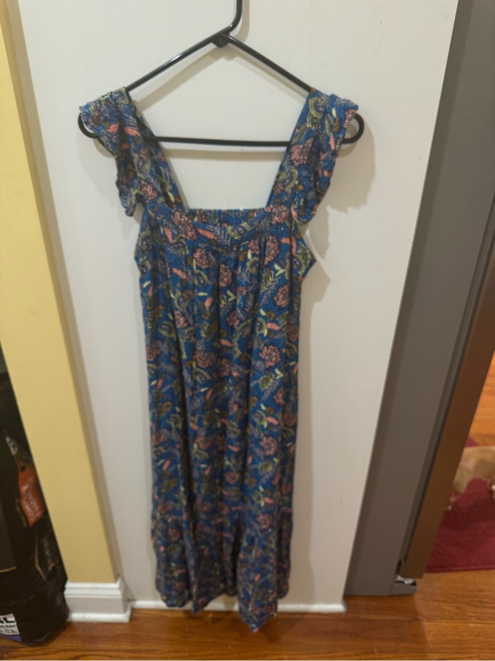 Knox Rose Blue Floral Maxi Dress with Pink and Yellow Accents - Picture 3 of 7